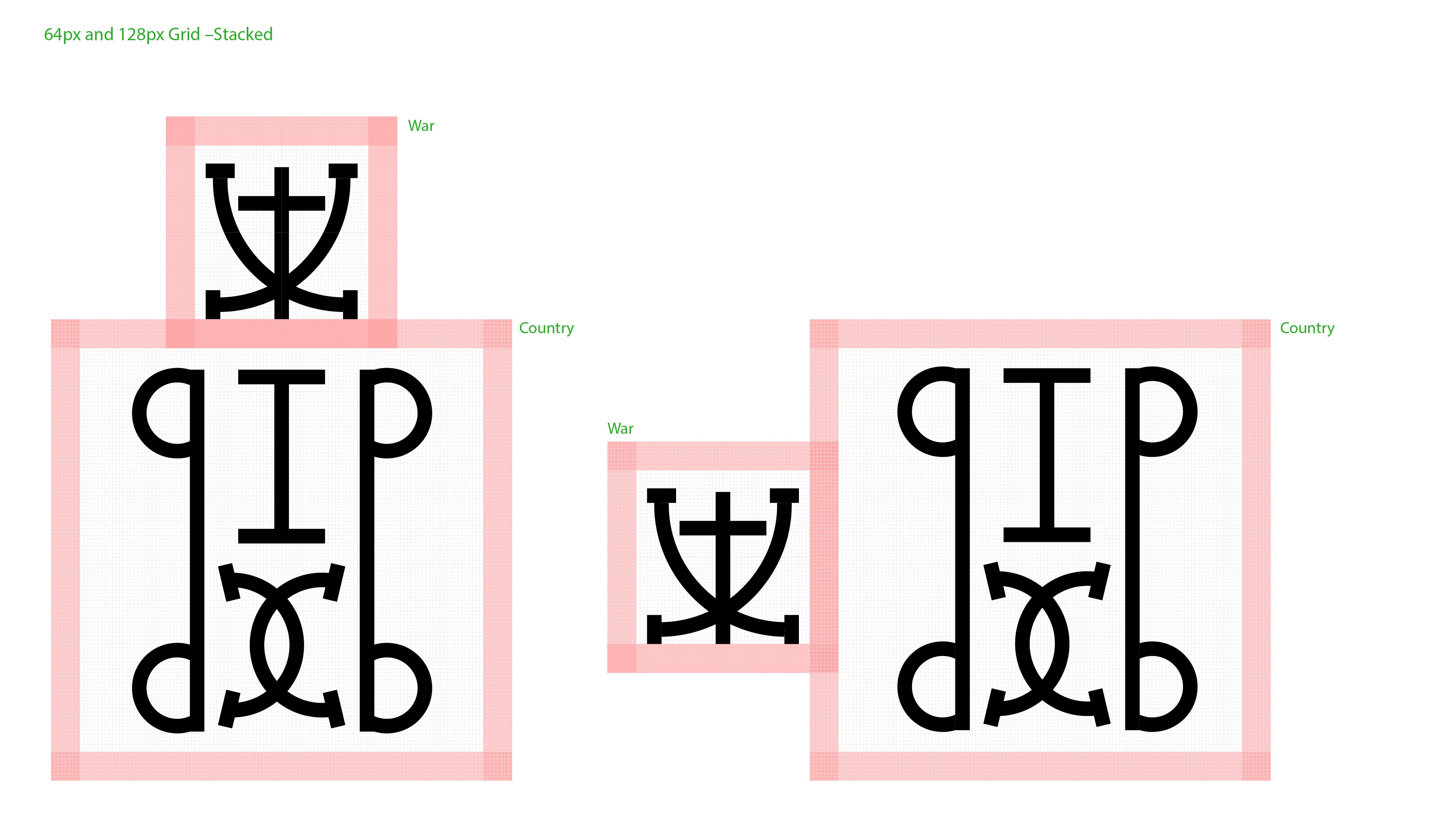 Mirrored and stacked Nsibidi-inspired glyph compositions