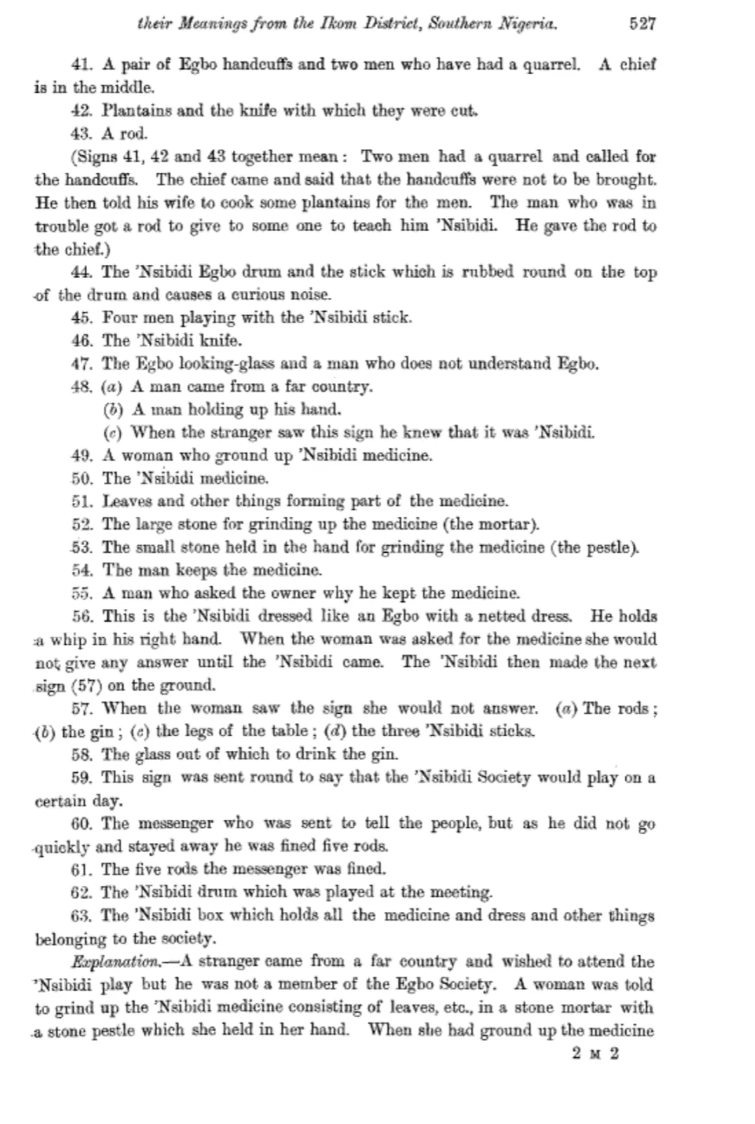 Dayrell (1911). Page 527: meanings of signs 41 to 63.